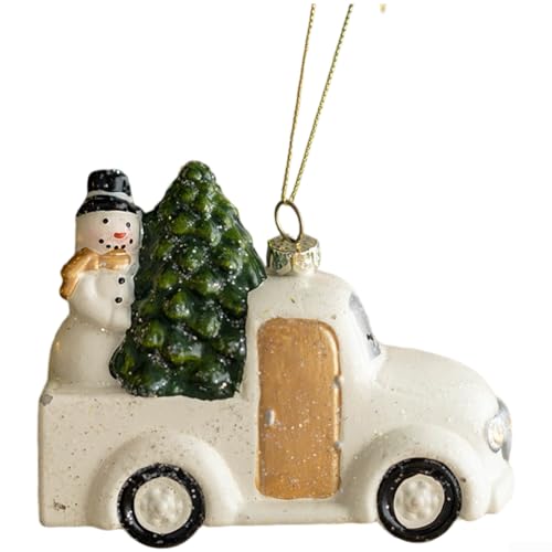 PVC-Ornament-Set mit handbemalten Urlaubs-Designs, einschließlich Haus, Trommel, Krücken, Girlande, Van, Pickup-Truck und Briefkasten (Pickup-Truck) von ToolsEvery