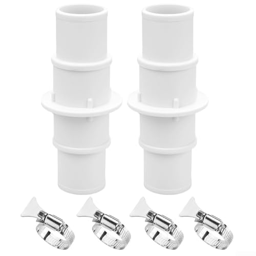 PVC-Poolschlauchverbinder für 1 1/4 oder 1 1/2 Vakuumschläuche mit rostbeständigen Klemmen, 2 Stück von ToolsEvery