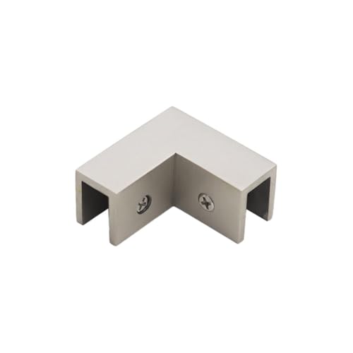 Quadratische Duschtürklemme für 812 mm gehärtetes Glas, Messingkonstruktion und 90-Grad-Winkelstabilität (gebürstet) von ToolsEvery