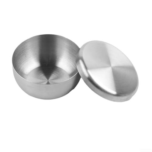 Reisschüssel aus 304 Edelstahl, einlagig, mit Abdeckung für Küche, Geschirr für gedämpften Reis, Gewürze, Rührschüssel für Camping und Picknicks (8,5 cm) von ToolsEvery
