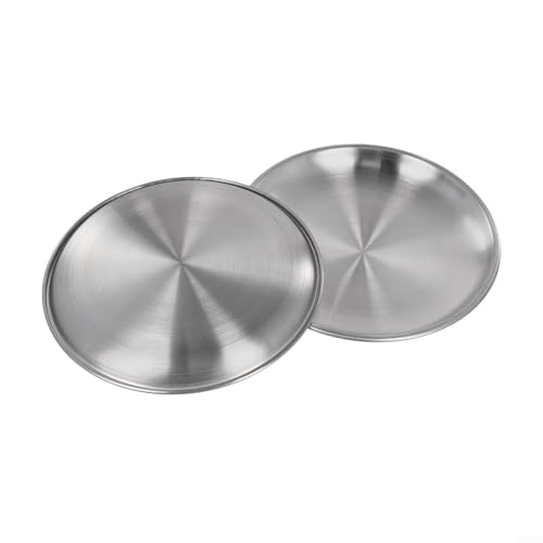 Runde Teller aus Edelstahl für Camping, 2er-Set für Zuhause und Outdoor (14 x 1 cm) von ToolsEvery