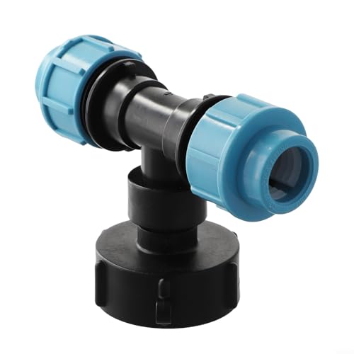 S60X6 IBC-Adapter-Anschluss, konvertiert grobe 60 mm auf 20/25/32 mm PE-Rohr, perfekt für Kraftstofftank und Garten (T-Auslass 25 mm) von ToolsEvery