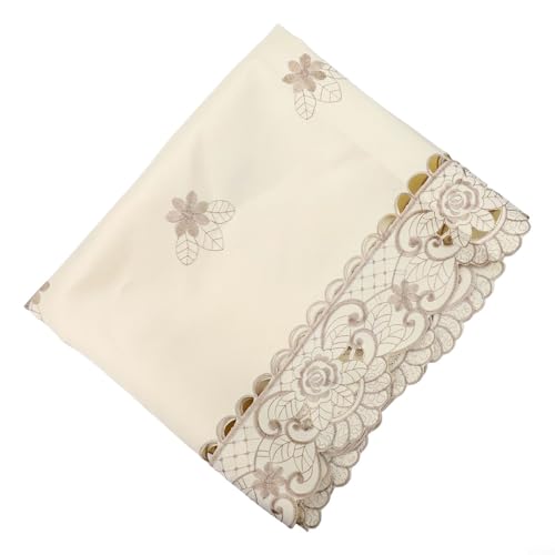 Schicke Spitzentischdecke für Hochzeiten und Partys, perfekter Satin-Stoff für Heimdekoration (4# (quadratisch 57 x 117 cm) von ToolsEvery