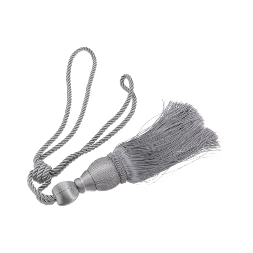 Set mit 2 stilvollen Raffhaltern mit Kugel-Quasten, Vorhang, Seil, für Heimdekoration, silberfarben Set mit 2 stilvollen Raffhaltern mit Kugel-Quasten, Vorhang, Seil, für Heimdekoration, silberfarben von ToolsEvery