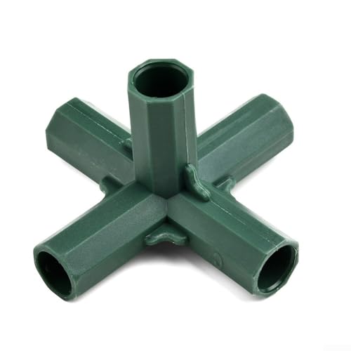 Set mit 4 Kunststoffverbindungen für 16 mm Rohr-Gewächshausrahmen, kompatibel mit Garten-Kletterpflanzen, Markisenstrukturen (rechtwinklig, 5-Wege) von ToolsEvery