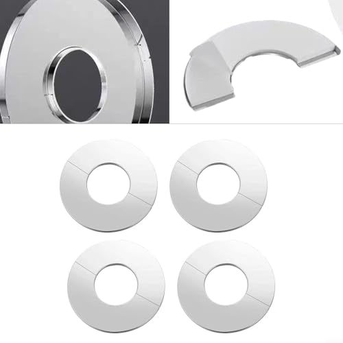 Set mit 4 dekorativen Edelstahlabdeckungen für Rohre, einfach zu bedienen, verbessert die Ästhetik jedes Raumes (Innendurchmesser 4,2 cm) von ToolsEvery
