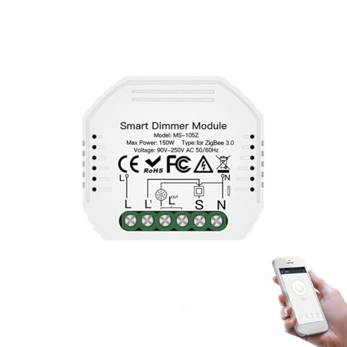 Smart Dimmer Switch Modul, Für Zigbee 3.0 Für Tuya App Fernbedienung Smart Lichtschalter Modul Für Zuhause Wohnzimmer Büro Smart Dimmer Switch Modul, Für Zigbee 3.0 Für Tuya App Fernbedienung Smart Lichtschalter Modul Für Zuhause Wohnzimmer Büro von ToolsEvery