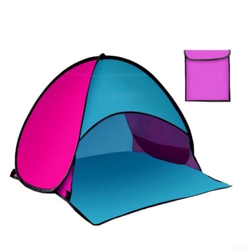 Sonnenschutz, Zelt, Unterschlupf, für den Außenbereich, Strand oder Camping, mit silberbeschichtetem Tuch und Stahlstangen, leicht und kompakt, mit Tragetasche (Rosa) von ToolsEvery