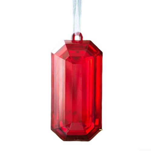 Sparkling 2025 For Crystal Square Gem Christmas Ornament, Hanging Decoration for Tree and Holiday Home Settings (red) von ToolsEvery