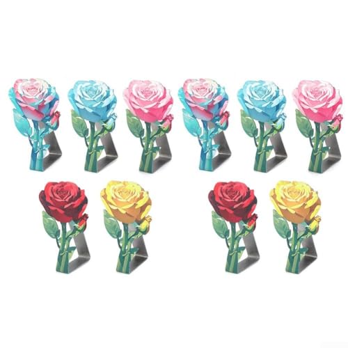Tischdeckenklammern mit Rosenmotiv, 10 Stück, Edelstahl-Clips, um Ihre Tischdecke an Ort und Stelle zu halten von ToolsEvery