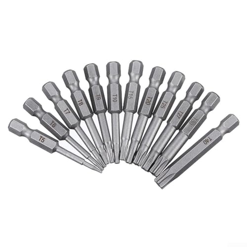 Torx-Schraubendreher-Bit, 50 mm Länge für T5 bis T40, hohe Haltbarkeit, legierte Stahlkonstruktion mit starkem Magnet für sicheren Gebrauch () von ToolsEvery