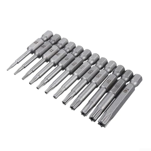 Torx-Schraubendreher-Bit, 50 mm Länge für T5 bis T40, hohe Haltbarkeit, legierte Stahlkonstruktion mit starkem Magnet für sicheren Gebrauch () von ToolsEvery