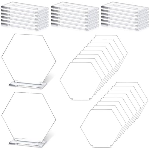 Transparente sechseckige Tischkarten aus Acryl, für Hochzeit und Geburtstag, Sitzplanung und elegant, 18 Stück von ToolsEvery