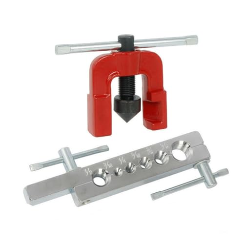 Umfassendes Bördelwerkzeug-Set für metrische und Zoll-Rohre, 6 Schneideisen, stark und stabil (metrisches Set) von ToolsEvery