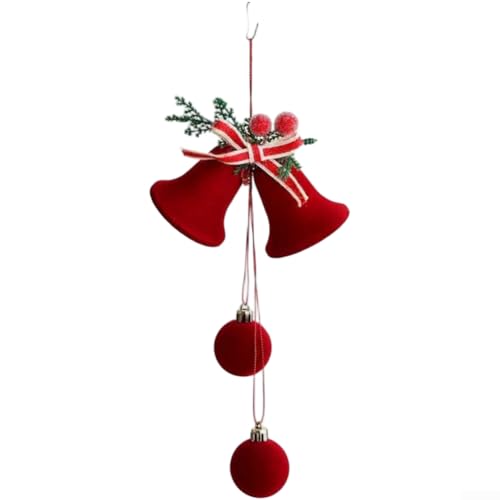 Weihnachtsbaum- und Fenster-Hängeornament-Set mit beflockten Glocken im nordischen Stil, aus widerstandsfähigem Stoffmaterial (B) von ToolsEvery