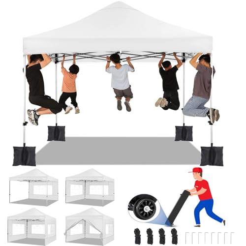 COBIZI Faltpavillon Pavillon 3x3 Wasserdicht Stabil Winterfest 2.0, Outdoor Faltbar Gartenpavillon UV Schutz 50+ 3 Höhenverstellbar, Partyzelt mit 4 Seitenteilen und 4 Sandsack, Weiß COBIZI Faltpavillon Pavillon 3x3 Wasserdicht Stabil Winterfest 2.0, Outdoor Faltbar Gartenpavillon UV Schutz 50+ 3 Höhenverstellbar, Partyzelt mit 4 Seitenteilen und 4 Sandsack, Weiß von COBIZI