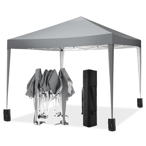 TOOLUCK Pavillon 3x3m Wasserdicht Stabil Faltpavillon Pop up Gartenpavillon Partyzelt Bierzelt Faltbar Gartenzelt mit 4 Sandsack, Höhenverstellbar, Grua von Tooluck