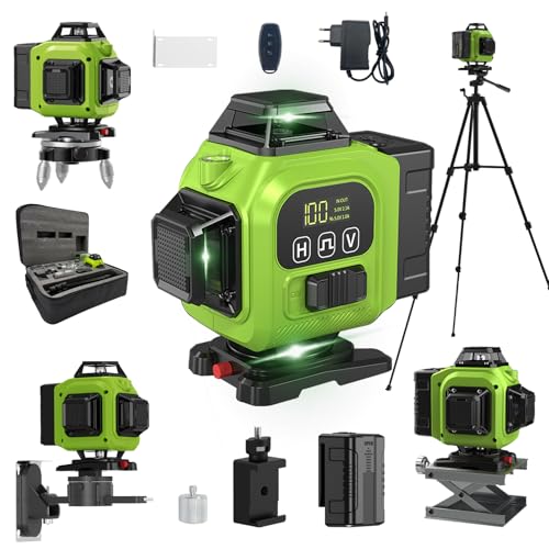 Kreuzlinienlaser mit Stativ,Toovio 4x360° Multifunktionaler Grün 16 Linien Laser Wasserwaage Selbstnivellierend | 2x3000mAh Batterie | 30-120 cm Stativ | TYP-C | Original Drehgestell | Kreuzlinienlaser mit Stativ,Toovio 4x360° Multifunktionaler Grün 16 Linien Laser Wasserwaage Selbstnivellierend | 2x3000mAh Batterie | 30-120 cm Stativ | TYP-C | Original Drehgestell | von Toolvio