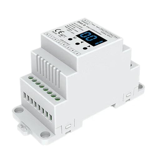 Toolvvik 12-24 CV-Dimmer DA4-D (Din-Schiene)(DT6) 4CHx5A PMW-Dimmung 4 X (60-120) W Treiber für Einfarbiges RGBW-Bandstreifenlicht von Toolvvik