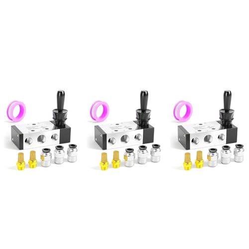 Toolvvik 3 x 1/4 Zoll NPT 5-Wege-3-Positionen-Handhebelventil, pneumatisches Magnetventil, manuelle Steuerung, Push-Pull 4H210-08 Toolvvik 3 x 1/4 Zoll NPT 5-Wege-3-Positionen-Handhebelventil, pneumatisches Magnetventil, manuelle Steuerung, Push-Pull 4H210-08 von Toolvvik