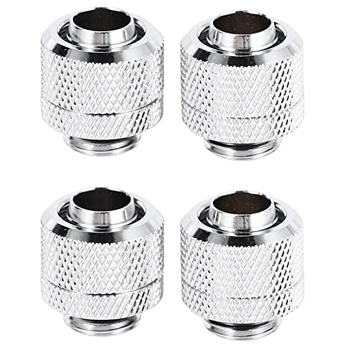 Toolvvik 4 Stücke Wasser KüHlung Armaturen G1 / 4 Außen Gewinde Pagode für 9,5X12,7 mm Weich Computer KüHl System Silber von Toolvvik