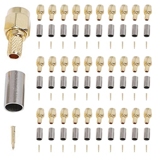Toolvvik 400 Stück SMA Stecker Straight Crimp für RG58 Stecker Adapter von Toolvvik