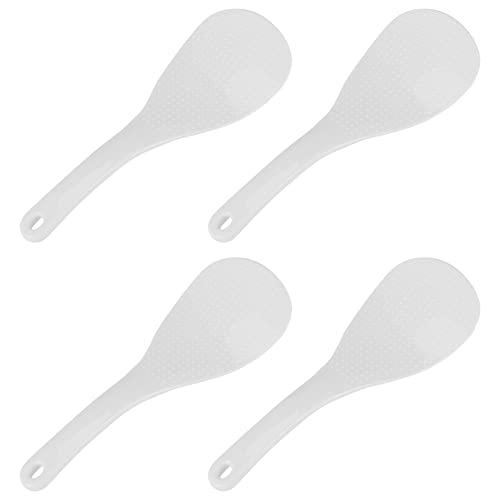 Toolvvik 4X Küche gepunktete weiße flache Reisschaufel aus Kunststoff - von Toolvvik
