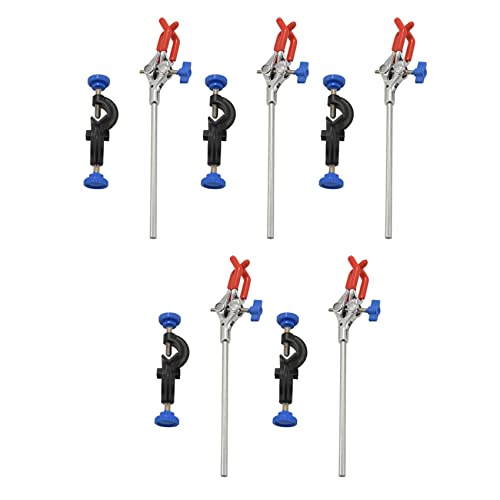 Toolvvik Laborklemme, 3-Finger-Stil, gummierter Kopf, schwarzer Laborständer, 5 Stück von Toolvvik