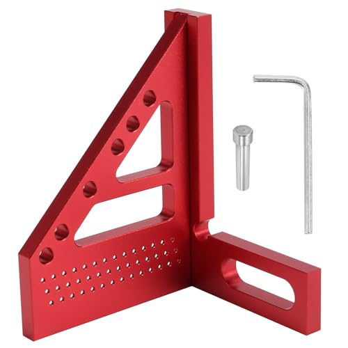 Toolvvik Messwerkzeug für Holzarbeiten: Winkelmesser Aus Aluminiumlegierung mit Dübelstiften und Anreißmesser von Toolvvik