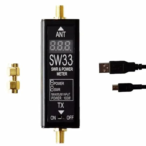 Toolvvik SW-33 Mini-Leistungsprüfer, SWR-Messgerät, VHF, UHF, 125–525 MHz, SWR-Messgerät für Zwei-Wege-Funkantenne von Toolvvik