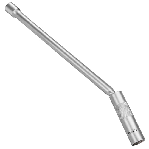 Toolwiz 12-Kant mit 3/8 Zoll Zündkerzenschlüssel 14mm, Dunnwandig Magnetischer Zündkerzenschlüssel Kerzenschlüssel mit 360° drehung incl. Verlängerung 12" - Auto Zündkerzen Wechsel, Kfz Werkzeug von Toolwiz