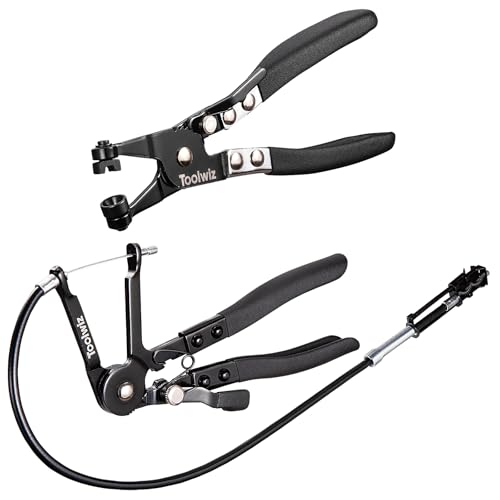 Toolwiz Schlauchklemmenzange und 68,6cm Flexibel Schlauchschellenzange, 2-teiliges Schlauchklemmenzangen-Set mit Verriegelungsvorrichtung Schellenzange Kfz, Federklemmenzange von Toolwiz