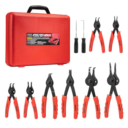 Toolwiz Sprengringzangen-Set, interne und externe Sicherungsringe, C-Clip-Zangen, robuste, gebogene gerade Automobilwerkzeuge, inklusive Haken, Plektrum und Aufbewahrungskoffer, 10 Stück Toolwiz Sprengringzangen-Set, interne und externe Sicherungsringe, C-Clip-Zangen, robuste, gebogene gerade Automobilwerkzeuge, inklusive Haken, Plektrum und Aufbewahrungskoffer, 10 Stück von Toolwiz