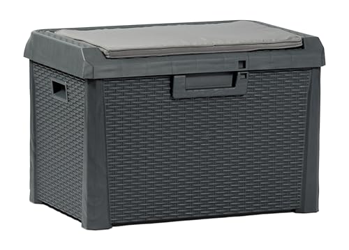 TOOMAX Auflagenbox Kissenbox mit Kissen, Anthrazit, 73 x 50.5 x 49.5 cm von TOOMAX
