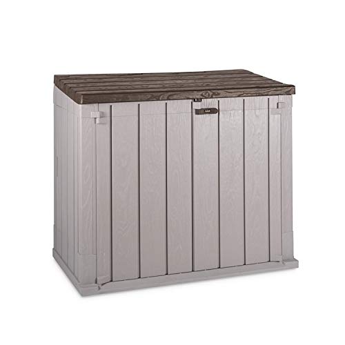 TOOMAX - Outdoor-Gartenbox 842L Grau Taupe Recyceltes Polypropylen 129 x 75 x 111 cm 2 Türen + obere Abdeckung von TOOMAX