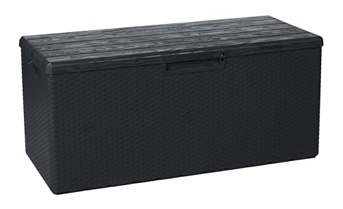 Toomax Multibox Portofino Outdoor-Truhe mit Sitzfläche, Holz- und Markierungen, Maße: 123,7 x 54,5 x 56,2 cm, Art. 176, Farbe: Anthrazit von Toomax