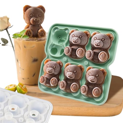 Eiswürfelform mit Deckel BPA Frei, Tootesa 2 Pack Eiswürfelbehälter Stapelbar Sichere Gesunde Eisformen Eis am Stiel für Babybrei Cocktail Whiskey Bourbon, Brandy Kaffee (Bär) von Tootesa