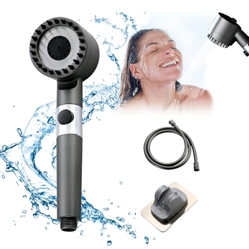 Hochdruck Duschkopf, Handbrause Wassersparender Duschkopf Einstellbaren Massage Dusche mit Wasserstoppknopf und Massage, Universal Sparduschkopf mit 3 Lagen Filtration Duschbrause mit 3 Sprühmodi von Toothbace