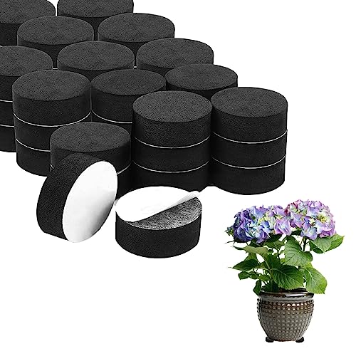 Toothbace Unsichtbare Blumentopf Füße, 48 Stück Schwarze Füße für Blumenkübel, rutschfeste Blumentopf Selbstklebenden Pflanzentopf Füße, Garden Unsichtbare Topffüße für Zimmer und Freilandpflanzen von Toothbace