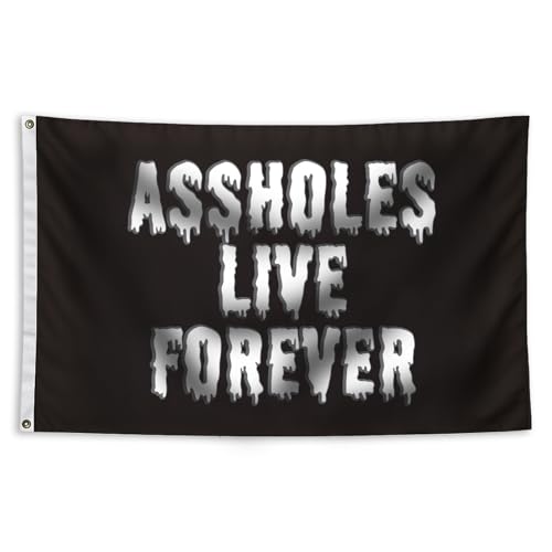 Toothsome Studios Assholes Live Forever Flagge, 90 x 150 cm von Toothsome Studios