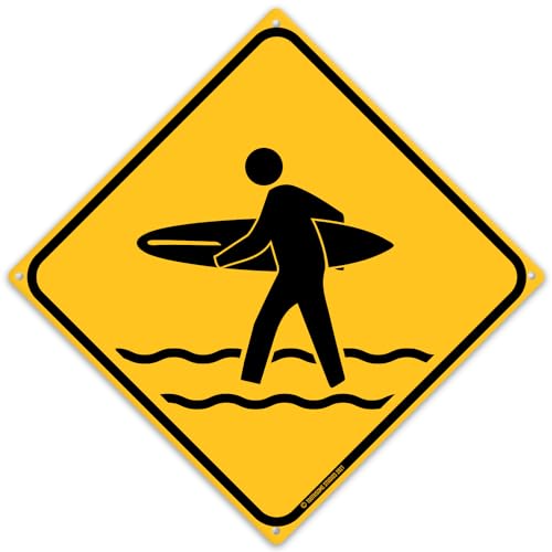Toothsome Studios Surfer Crossing Blechschild Straßenschild Strand Home Bar Dekor 30,5 x 30,5 cm Toothsome Studios Surfer Crossing Blechschild Straßenschild Strand Home Bar Dekor 30,5 x 30,5 cm von Toothsome Studios