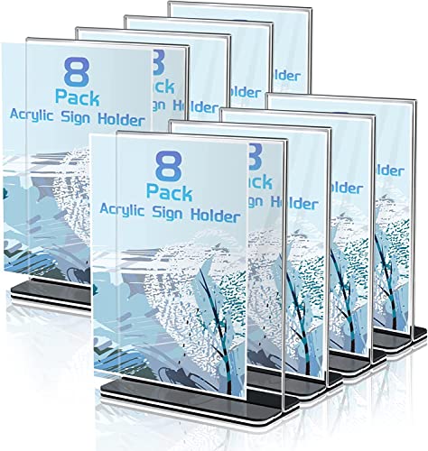 Toowood Menu Sign Holder, Doppelseitiger T-förmiger transparenter Acryl Tischkartenhalter, Menu Display für Office Business Restaurant ect. (8, A6) von Toowood