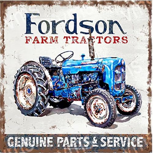 Fordson Traktor – Vintage-Werbe-Wandschild, Retro, groß, quadratisch, 20 x 20 cm, Kneipe, Schuppen, Bar, Männerhöhle, Zuhause, Schlafzimmer, Büro, Küche, Geschenk, Metallschild Fordson Traktor – Vintage-Werbe-Wandschild, Retro, groß, quadratisch, 20 x 20 cm, Kneipe, Schuppen, Bar, Männerhöhle, Zuhause, Schlafzimmer, Büro, Küche, Geschenk, Metallschild von Top Banana Gifts