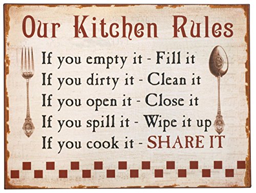 Kitchen Rules – Funny 8 x 6 Retro Stahl Schild Kitchen Rules – Funny 8 x 6 Retro Stahl Schild von Top Banana Gifts