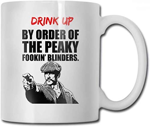 Peaky Blinders Lustige Tasse für Kaffee und Tee, Keramik, 30 ml – Drink Up by Order of The Peaky Fookin' Blinders von Top Banana Gifts