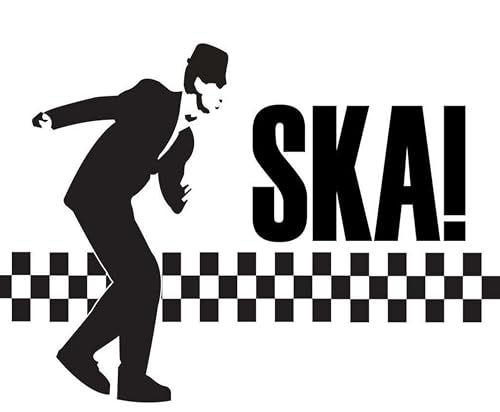 SKA Retro-Aufkleber für Wände, Autos, Lieferwagen usw., für Innen- und Außenbereich, Schwarz SKA Retro-Aufkleber für Wände, Autos, Lieferwagen usw., für Innen- und Außenbereich, Schwarz von Top Banana Gifts