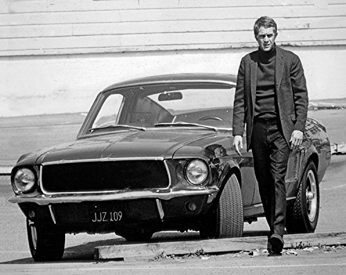 Top Banana Gifts Steve McQueen & Ford Mustang – Bullit – B & W Foto – hochwertiges schweres Mauspad Top Banana Gifts Steve McQueen & Ford Mustang – Bullit – B & W Foto – hochwertiges schweres Mauspad von Top Banana Gifts