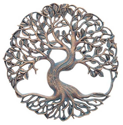Top Brass Gedrehter Baum des Lebens Wandschild 29,5 cm dekorative spirituelle keltische Gartenkunst Skulptur von Top Brass