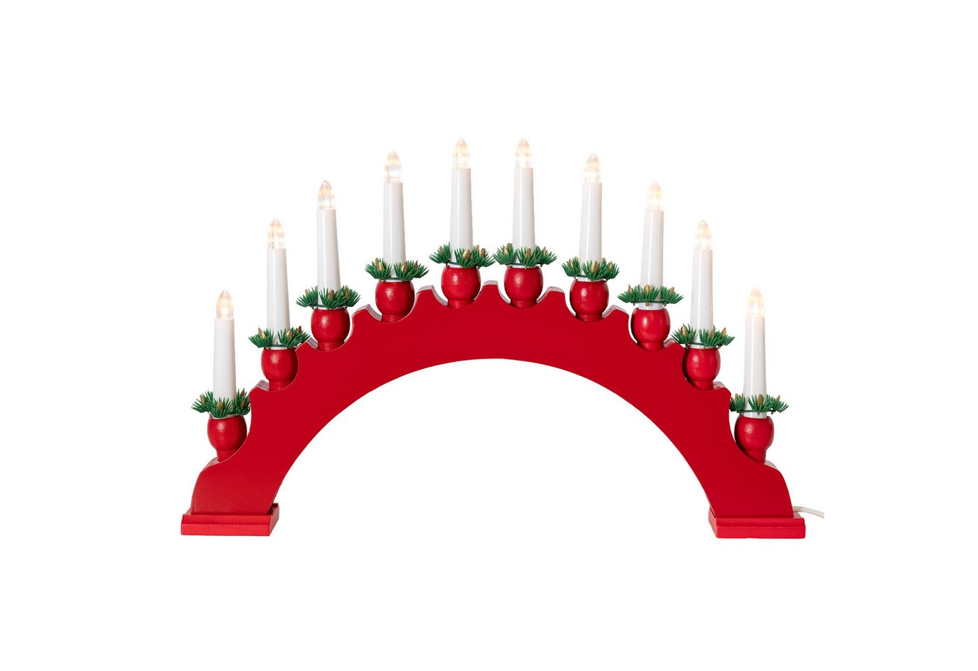 Top Christmas LED Lichterbogen Lichterbogen aus Holz mit 10 LED Kerzen in E10 Riffelkerzen-Optik, warm-weiß, ca. 47 x 30 cm, strombetrieben Top Christmas LED Lichterbogen Lichterbogen aus Holz mit 10 LED Kerzen in E10 Riffelkerzen-Optik, warm-weiß, ca. 47 x 30 cm, strombetrieben von Top Christmas