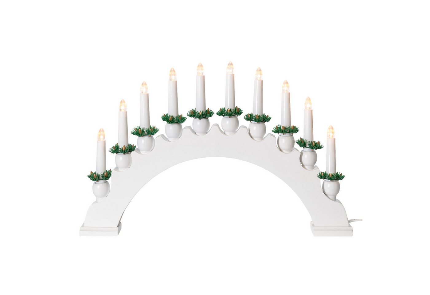 Top Christmas LED Lichterbogen Lichterbogen aus Holz mit 10 LED Kerzen in E10 Riffelkerzen-Optik, warm-weiß, ca. 47 x 30 cm, strombetrieben Top Christmas LED Lichterbogen Lichterbogen aus Holz mit 10 LED Kerzen in E10 Riffelkerzen-Optik, warm-weiß, ca. 47 x 30 cm, strombetrieben von Top Christmas